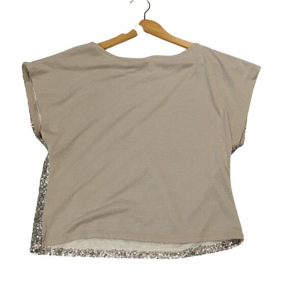 Vintage Y2K Sequin Going Out Top Size XS Xhilaration Dolman Sleeve Bronze Metal - Picture 7 of 7